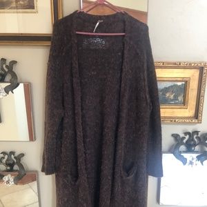 Free People Deep Purple Long Cardigan